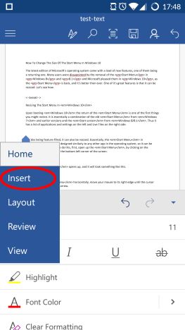 Microsoft Word, Android, documentos, tablas, insertar, editar, estilo