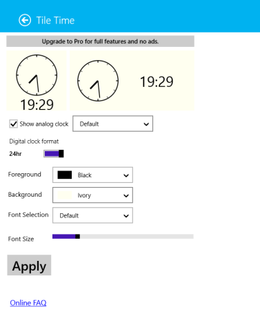 Windows 8 - Mosaico de reloj en vivo - Tiempo de mosaico