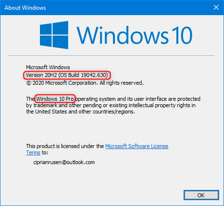 Windows 10 versión 20H2