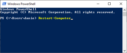 Reinicie Windows 10 con el cmdlet Restart-Computer en PowerShell