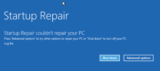 Windows, inicio, reparación
