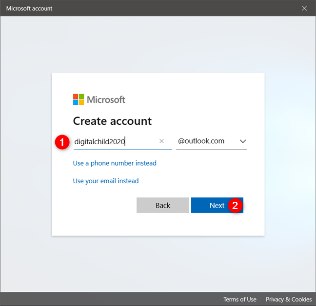 Crear una cuenta de Microsoft para su hijo